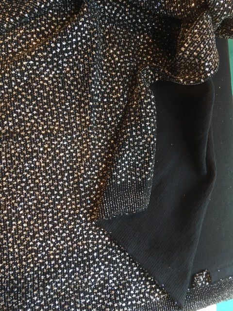 Black Knit Fabric with Sparkles